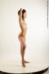 Nude Woman White Standing poses - ALL Athletic long brown Standing poses - simple Pinup